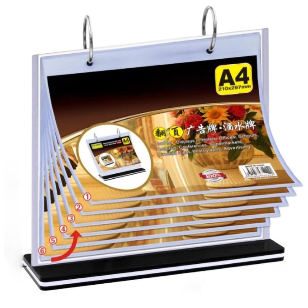 Kejea ,T-Shaped Multi-Page flip Acrylic Sign Holder, menu/Photo 8.5 x 11